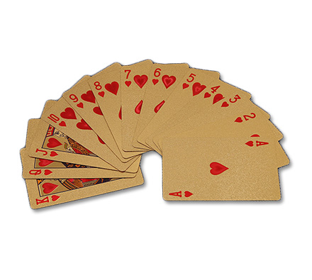 Gold paper playing card